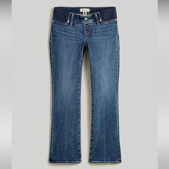 NWOT Madewell The Maternity Side-Panel Kick Out Crop Jeans in Arlen Wash - 25 - Picture 4 of 9